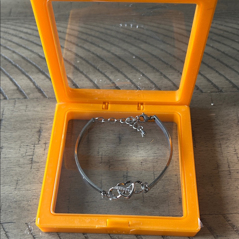 Infinity heart sterling silver bracelet